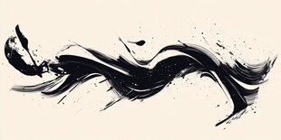 墨韵舞动的抽象艺术线条