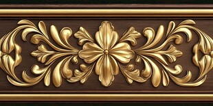 古典金色木雕花纹装饰