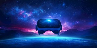 梦幻星空下的VR设备