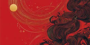 中式红韵 灵动线条绘华章