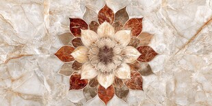 大理石花纹中的精美花朵图案