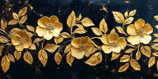 金色花卉图案装饰带