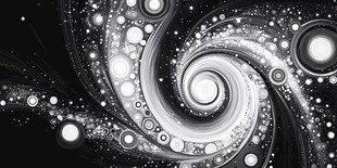 黑白漩涡宇宙抽象艺术图