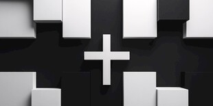 黑白方块中的十字图案