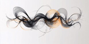 水墨动感线条抽象艺术图