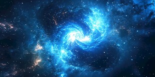 梦幻蓝色旋涡星系太空景