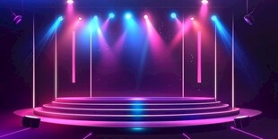 炫彩灯光下的梦幻舞台