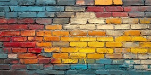 彩色砖墙纹理
