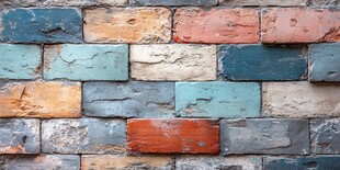 多彩复古砖墙纹理