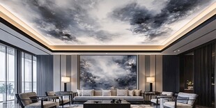 云纹天花板客厅奢华风