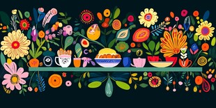 缤纷花卉装点的温馨角落