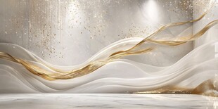 梦幻金白流动艺术背景