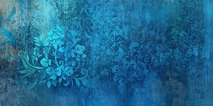 蓝色花卉纹理复古背景图