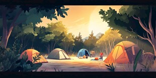 森林露营场景