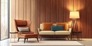 温馨木质风客厅沙发一角