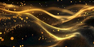金色粒子流动梦幻背景图
