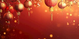 喜庆红灯笼营造节日氛围