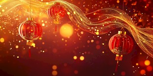 喜庆红灯笼营造节日氛围