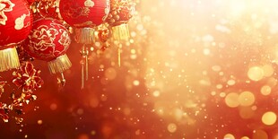 喜庆红灯笼营造节日氛围