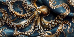 深海章鱼纹理艺术图案