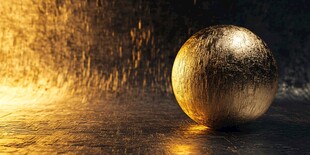 金色球体在光影中的魅力
