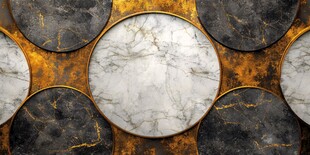 大理石与金属质感圆形图案