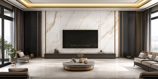 现代奢华客厅电视背景墙设计