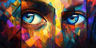 梦幻双眸 色彩与几何的交织