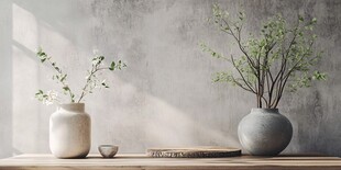 素雅花瓶绿植的静谧角落