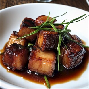 美味红烧肉摆盘精致诱人
