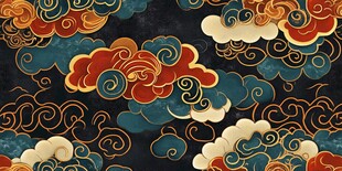 中式传统云纹图案背景