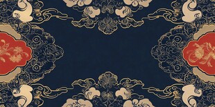 中式古典华丽云纹龙凤图案