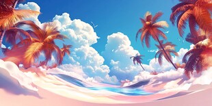 梦幻热带海滩美丽风光