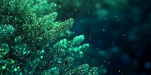 梦幻绿粒子动态背景效果