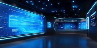 未来科技感的智能展示空间