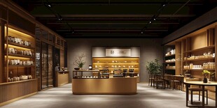中式典雅茶叶店室内场景