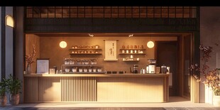 温馨日式风格咖啡店一角