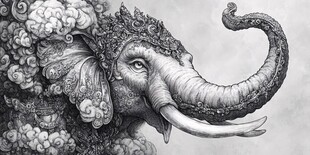 象的华丽装饰艺术插画