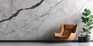 简约大理石墙配舒适座椅