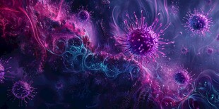 梦幻紫色病毒艺术渲染图