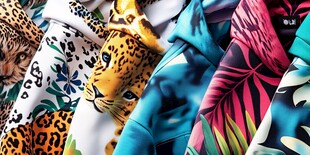 多彩动物花卉印花服饰面料