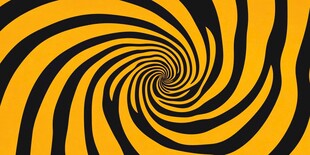 黄黑螺旋抽象图案背景