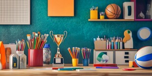 多彩学习空间的活力摆件