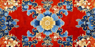 中式古典花卉纹样图案
