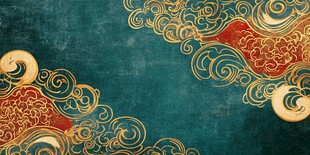 中式古典祥云纹理背景图