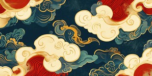 中式古典云纹图案设计