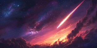 梦幻流星划过绚烂星空