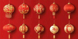 喜庆红灯笼 装点节日氛围