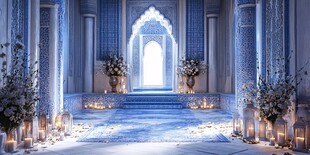 梦幻蓝调浪漫婚礼仪式空间