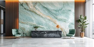 现代奢华大理石墙面接待区